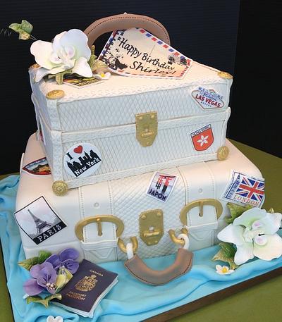 Suitcase and travel cake - Cake by Over The Top Cakes Designer Bakeshop