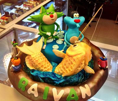 fishing Oggy - Cake by three lights cakes