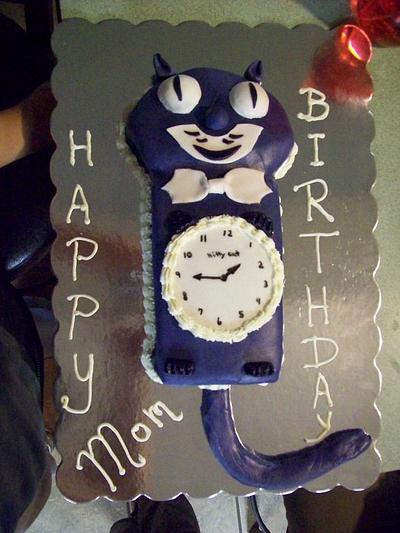 Kitty Cat Clock - Cake by Teresa James