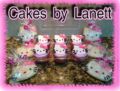 Hello Kitty Cupcakes & Cookies - Cake by Lanett