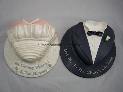Bride and Groom Pre Wedding Cake - Cake by Custom Cake Designs