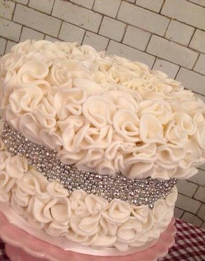 Silver and frills wedding cake - Cake by Brooke