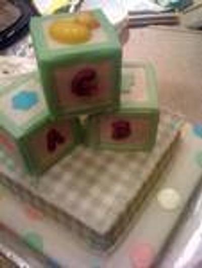 baby shower 3 tier, icing sheets ,fondant, ABC - Cake by Loracakes