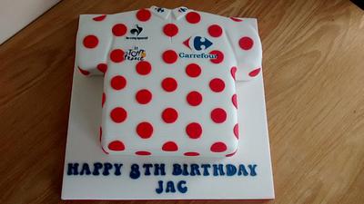 Tour De France king of the mountains shirt x - Cake by Kerri's Cakes