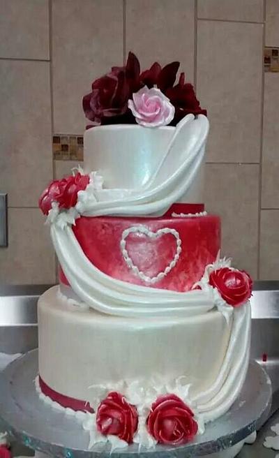 Valentines day wedding cake. - Cake by micheleamos35