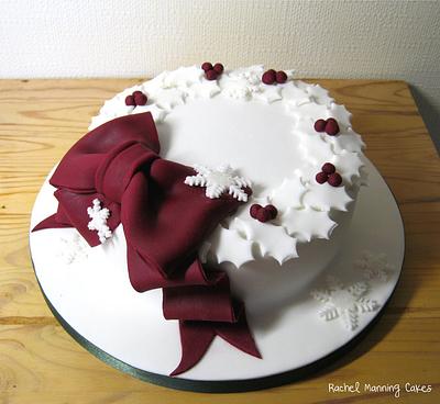 Christmas Cake Holly wreath - Cake by Rachel Manning Cakes