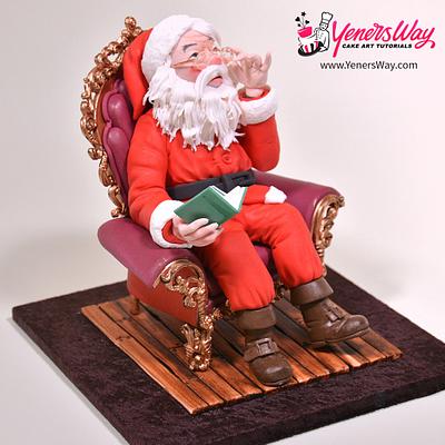 Santa Claus in a Chair Topper - Cake by Serdar Yener | Yeners Way - Cake Art Tutorials