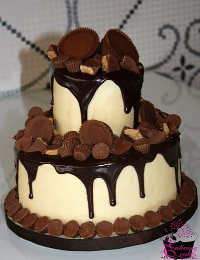 PB Chocolate Chip Wedding Cake - Cake by Enticing Cakes Inc.