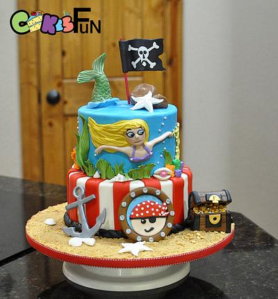 Pirate and Mermaid cake - Cake by Cakes For Fun