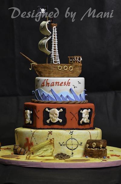 'pirate' themed birthday cake - Cake by designed by mani
