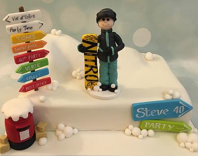 40th birthday snowboarding  - Cake by Shereen
