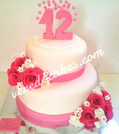 Pink roses cake - Cake by veredcakes