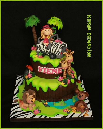 Safari cake voor a girl! - Cake by Karen Dodenbier