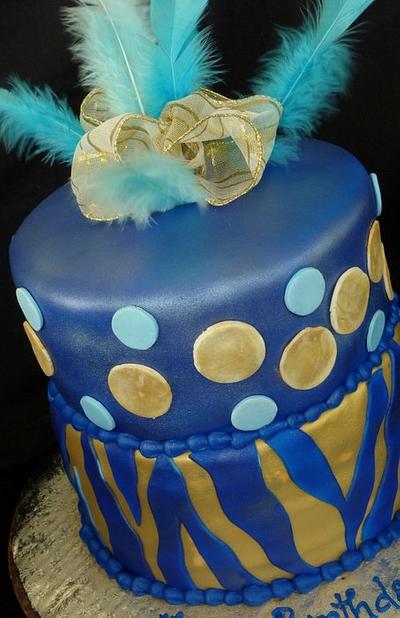 Blue & Gold Bday - Cake by kiki