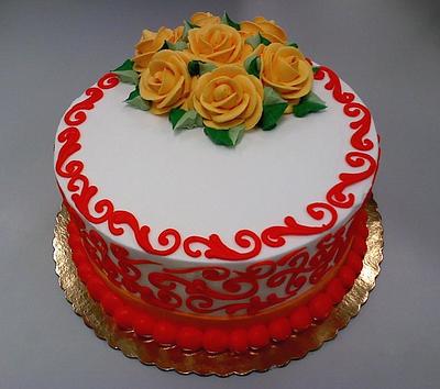 Scrolls & Roses - Cake by Lanett