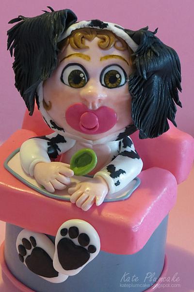 Baby english setter in high chair - Cake by Kate Plumcake