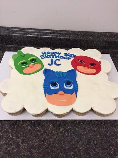 PJ Masks pull apart cupcakes and cake - Cake by T Coleman