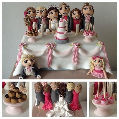 Wedding top table character cake - Cake by Tickety Boo Cakes