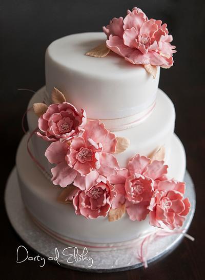 wedding cake in oldpink colour - Cake by Eliska