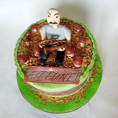Tarta Aittune, trombón y setas - Cake by SORELLAS CAKES PAMPLONA 