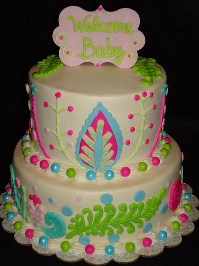 Vintage Baby Shower cake - Cake by Kim Leatherwood