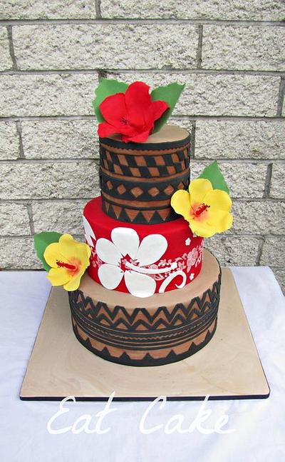 Tapa Print and Hibiscus - Cake by Eat Cake