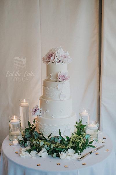 Ivory & Lilac Wedding Cake - Cake by Emma Lake - Cut The Cake Kitchen