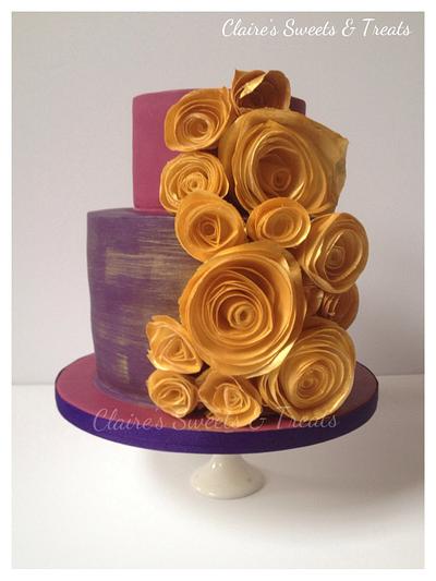 Purple and gold - Cake by clairessweets