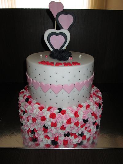 Heart Ruffle Cake - Cake by sansil (Silviya Mihailova)
