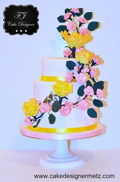 flowers carnations and roses  - Cake by FJ Cake Designer