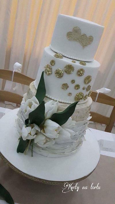 Wedding cake  - Cake by Kvety na tortu