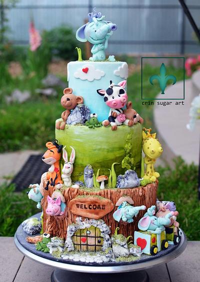 Animals Home Cake - Cake by Crin sugarart