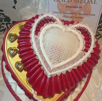 Sweet lacy heart  - Cake by Ribana Cristescu 
