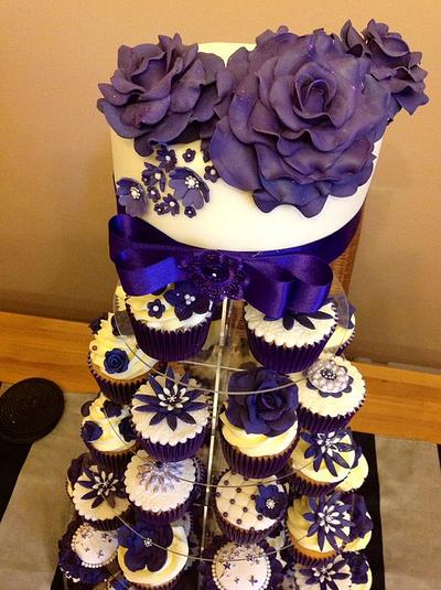 Purple wedding cake  - Cake by Andrias cakes scarborough