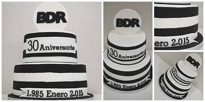 BDR Corporate cake - 30th anniversary - Cake by Ponona Cakes - Elena Ballesteros