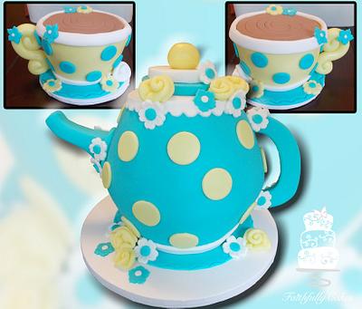 Tiffany Blue Tea Party Shower - Cake by FaithfullyCakes