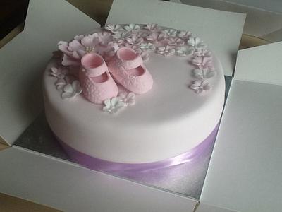 Christening cake for baby girl - Cake by Fondant Fantasies of Malvern