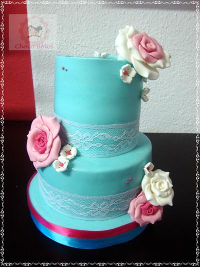 Vintage Blue Cake - Cake by ChocoBolos