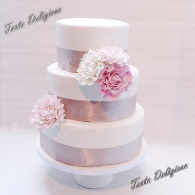 peony roses wedding cake - Cake by Torta Deliziosa