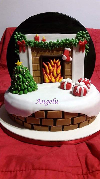 Christmas Fireplace cake - Cake by Angelu