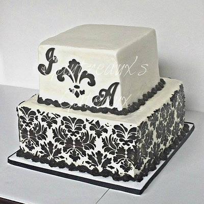 Black and white damask - Cake by jgaut11