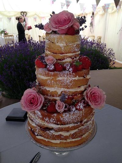 Naked Wedding Cake - Cake by Lesley Southam