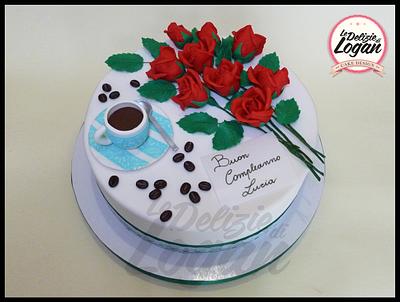 Cake coffee and rose - Cake by mariella