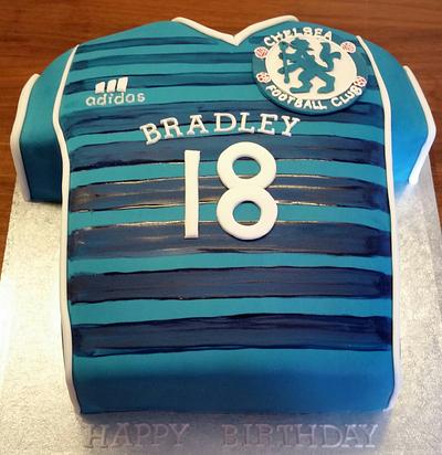 Chelsea football shirt birthday cake  - Cake by Bakerscakes 