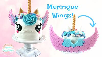 UNICORN CAKE WITH MERINGUE WINGS! - Cake by Miss Trendy Treats