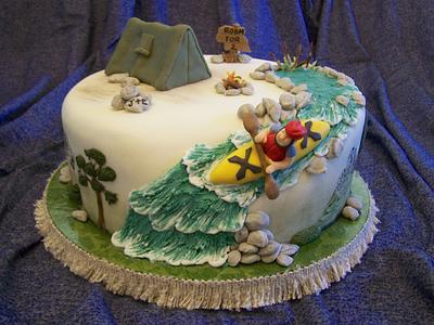 Kayaking Groom - Cake by Theresa