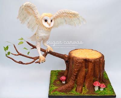woodland owl cake - Cake by Sugar Canvas
