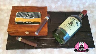 Cohiba Cigars & Jameson Cake  - Cake by Cakes ROCK!!!  