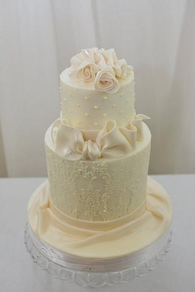 Simple White Wedding Cake - Cake by Sugarpixy