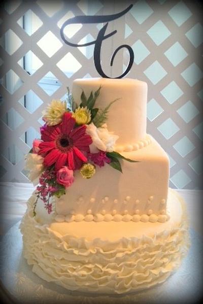 Ruffled Wedding Cake - Cake by Angel Rushing
